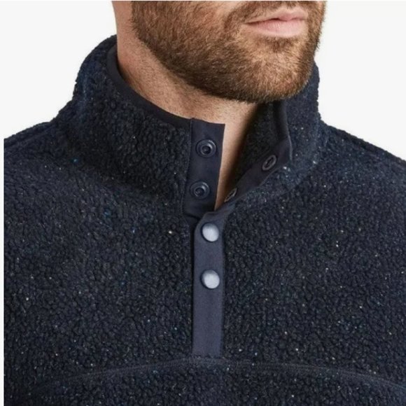 Member's Mark Alpine Sherpa Quarter Snap Pullover Navy Speckle Small NWT - Picture 2 of 8
